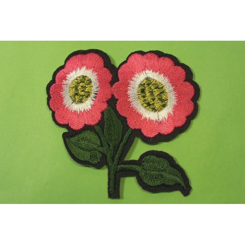 Applique Thermocollant Fleur Verte Dor E Cm