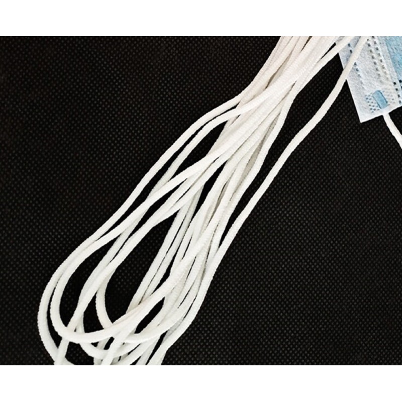 ELASTIQUE 5 METRES : polyester blanc rond 3mm 