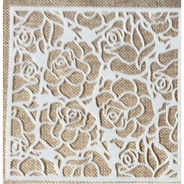 POCHOIR PLASTIQUE 15*15cm : motif fleur (14) 