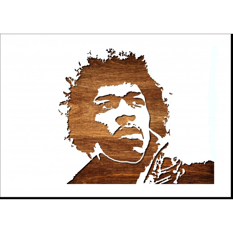 POCHOIR EN PLASTIQUE  Format A4 (21*29.7cm)  portrait Jimmy Hendrix 