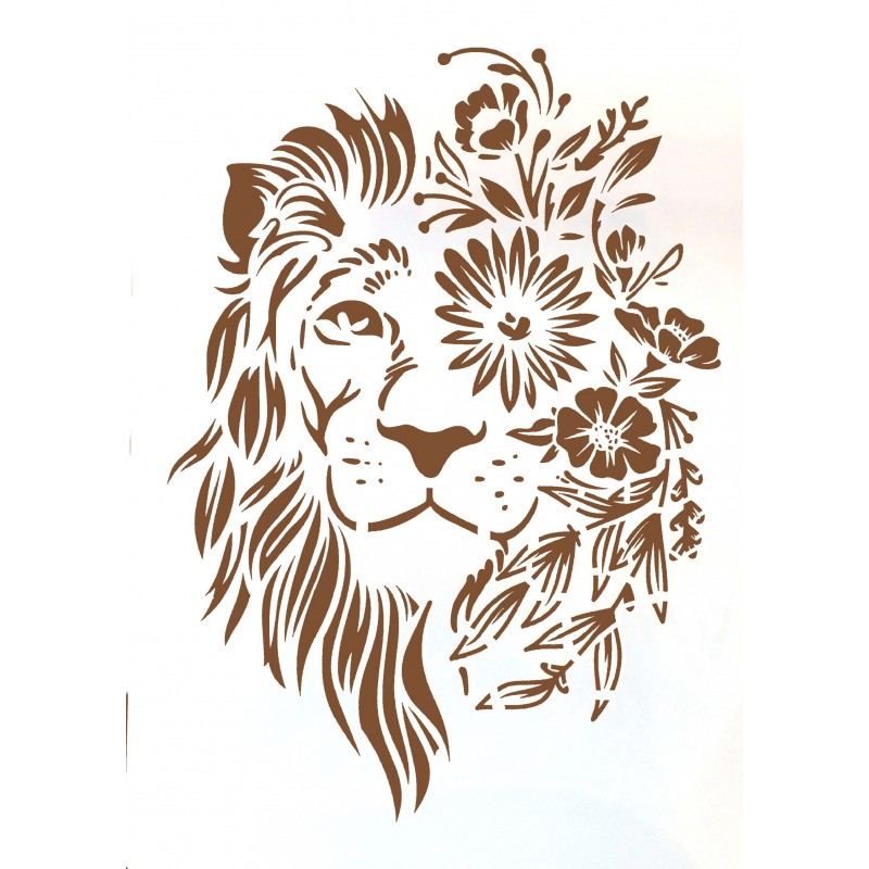 POCHOIR PLASTIQUE 30*21cm : lion (02) 