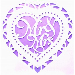  POCHOIR PLASTIQUE 13*13cm : coeur mariage (02) 