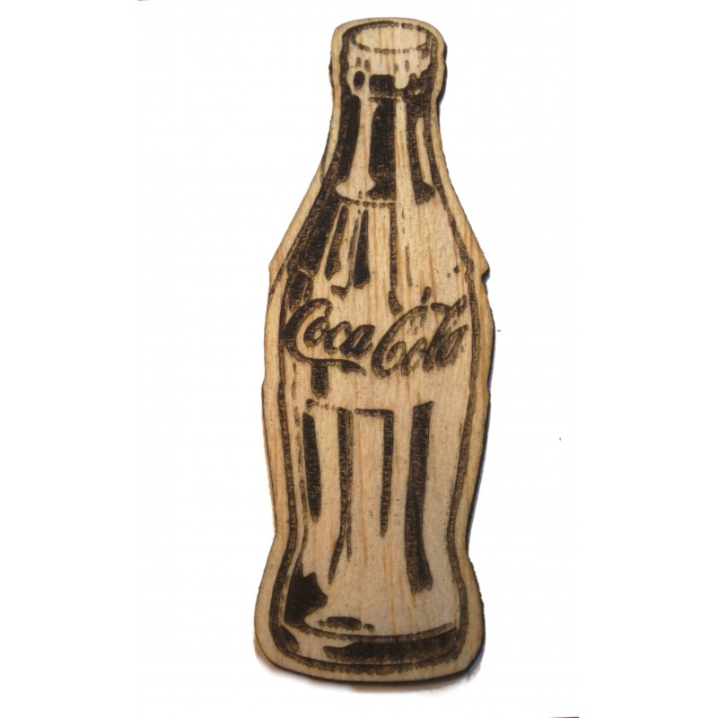  Découpe  laser sur bois balsa 2 mm panneau bouteille en verre de cola années 60 