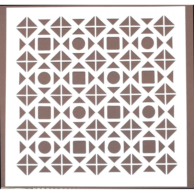 POCHOIR PLASTIQUE 20*20cm : motif géométrie (21) 