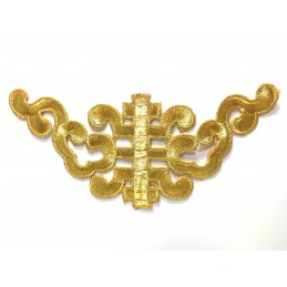 APPLIQUE TISSU THERMOCOLLANT : ornement gold 17*7cm (06) 