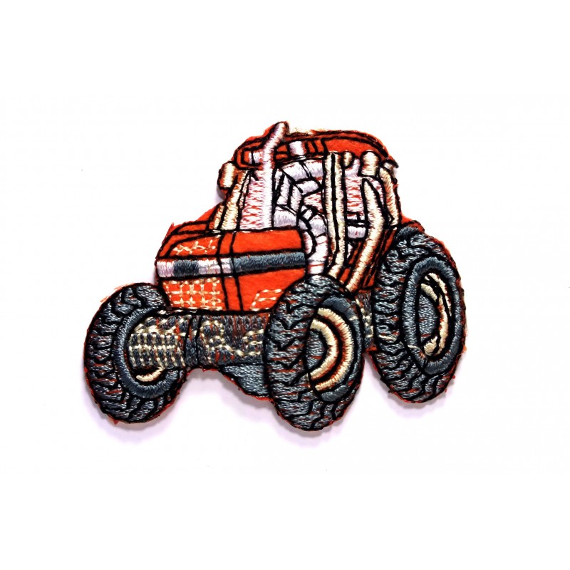 APPLIQUE TISSU THERMOCOLLANT : tracteur 6*5cm 