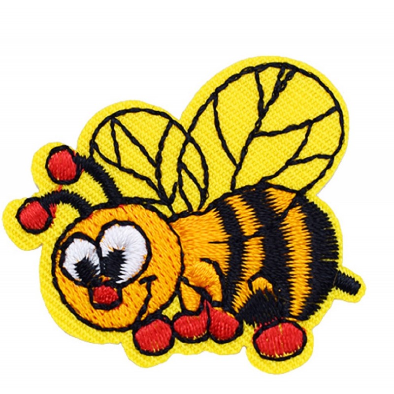 APPLIQUE TISSU THERMOCOLLANT : abeille 4*4cm 