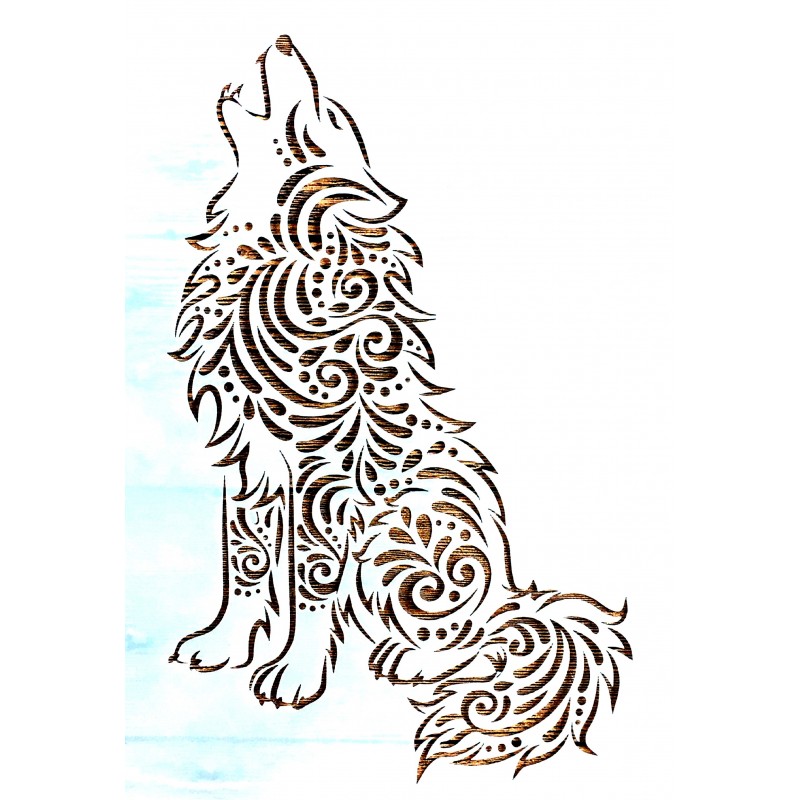 POCHOIR PLASTIQUE 30*21cm : loup (03)
