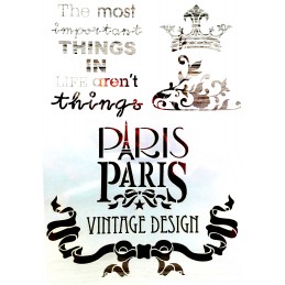 POCHOIR PLASTIQUE 30*21cm : vintage design Paris 