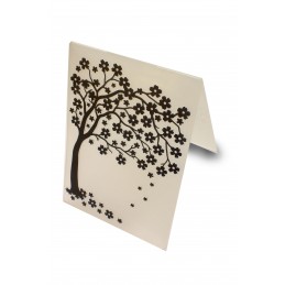 Classeur d'embossage en plastique motif Arbre fleuri 14.5*10.6*0.3 cm 