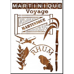 Pochoir A4 en plastique Mylar Voyage Martinique 