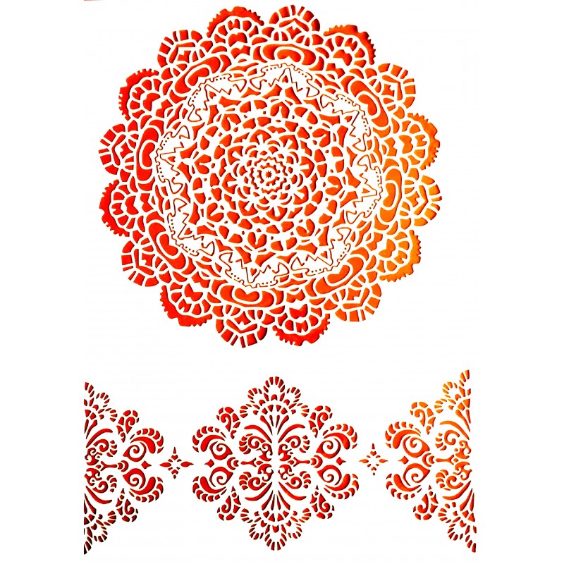 POCHOIR PLASTIQUE 30*21cm : motif fantaisie (117) POCHOIR PLASTIQUE 30*21cm : motif fantaisie (117)
