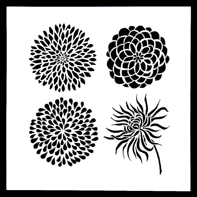 POCHOIR PLASTIQUE 13*13cm : fleur (61) POCHOIR PLASTIQUE 13*13cm : fleur (61)
