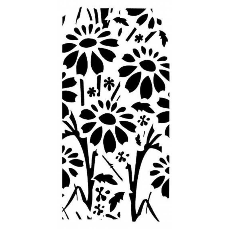 POCHOIR PLASTIQUE 17*8cm : fleur (63) POCHOIR PLASTIQUE 17*8cm : fleur (63)