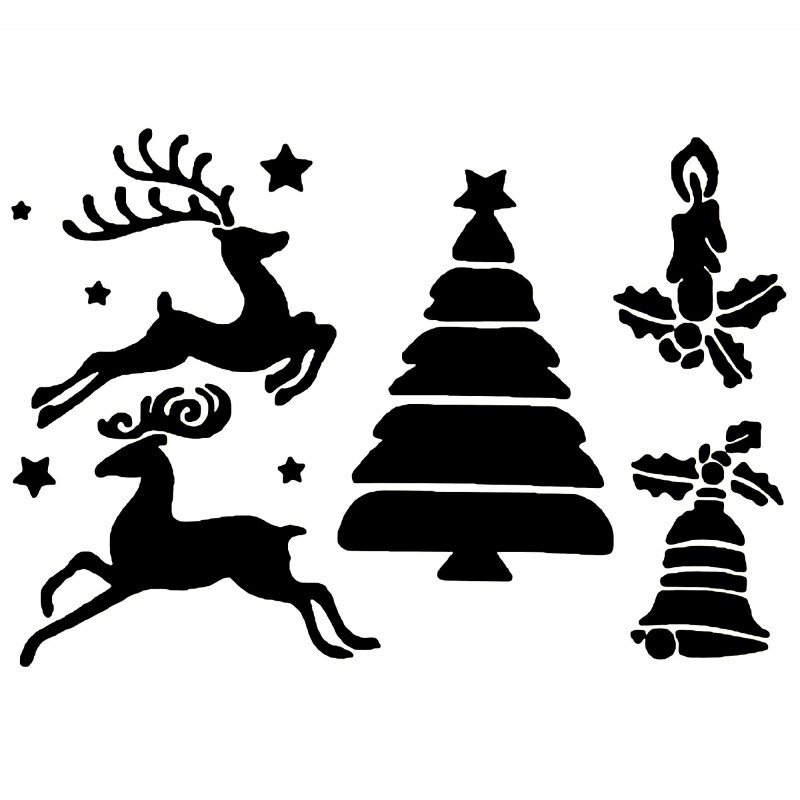 POCHOIR PLASTIQUE 13*13cm : Noel (08) 