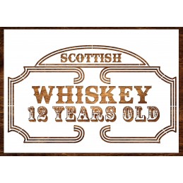 Pochoir A4 en plastique mylar Whisky écossais 12 ans d'age 