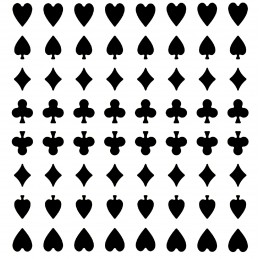 POCHOIR PLASTIQUE 30*21cm : symboles carte à jouer 