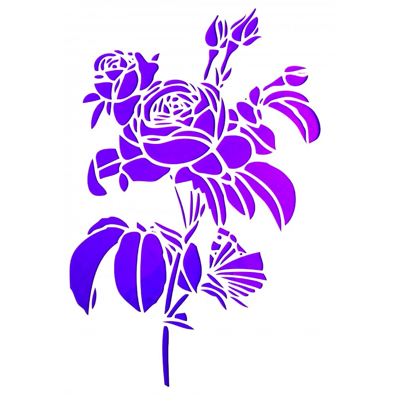 POCHOIR PLASTIQUE 30*21cm : fleur (64) POCHOIR PLASTIQUE 30*21cm : fleur (64)