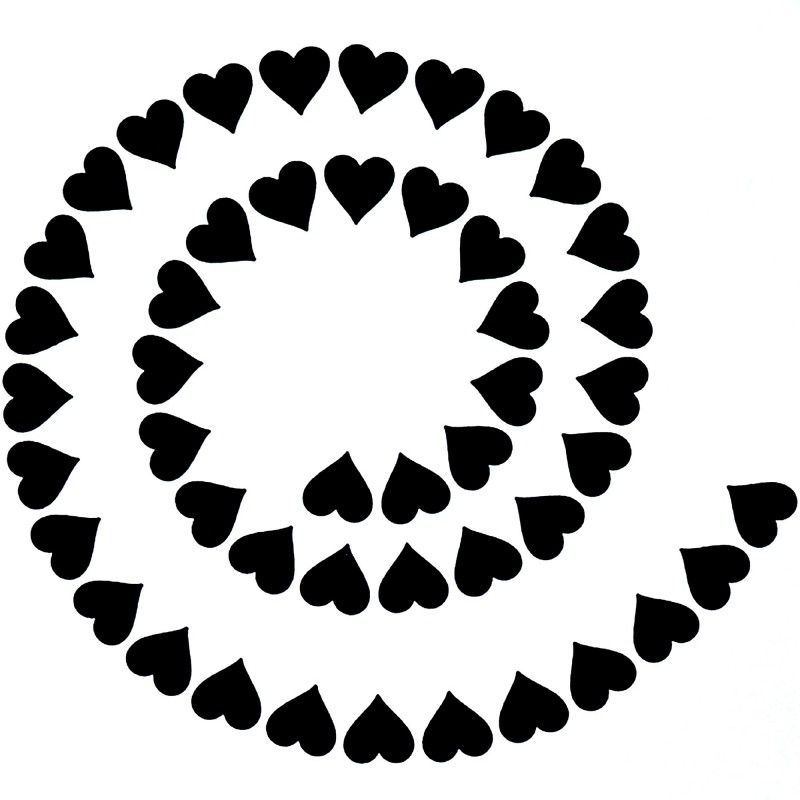 POCHOIR PLASTIQUE 13*13cm : coeur en spirale 