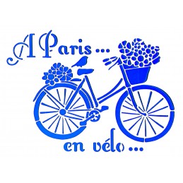 POCHOIR PLASTIQUE 30*21cm : A Paris...en vélo 