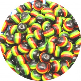 LOT 35 PERLES ACRYLIQUES :  rondes arc en ciel 8mm (12) 