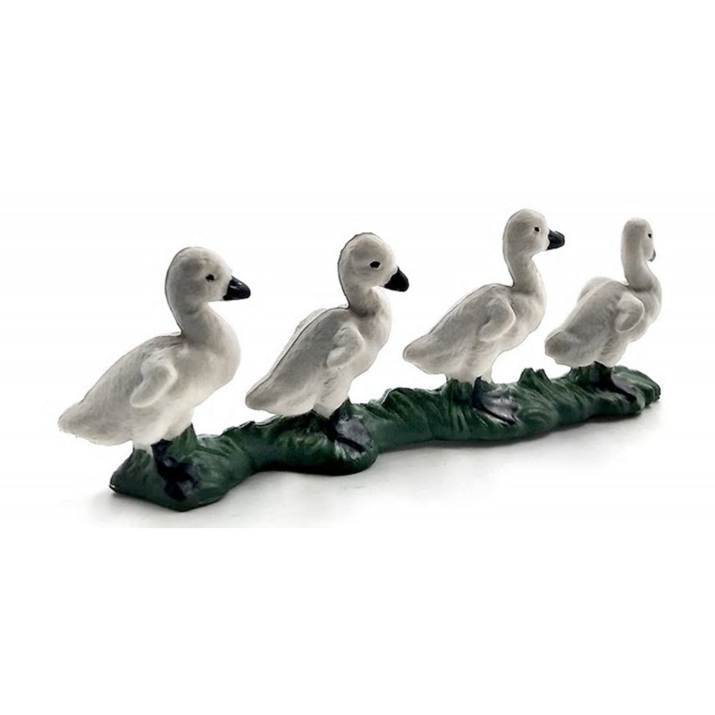 MINIATURE RESINE : ensemble de 4 canards 8.2cm hauteur 3cm (01) 