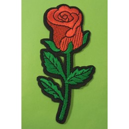 APPLIQUE TISSU THERMOCOLLANT : rose 105*45mm (06) 