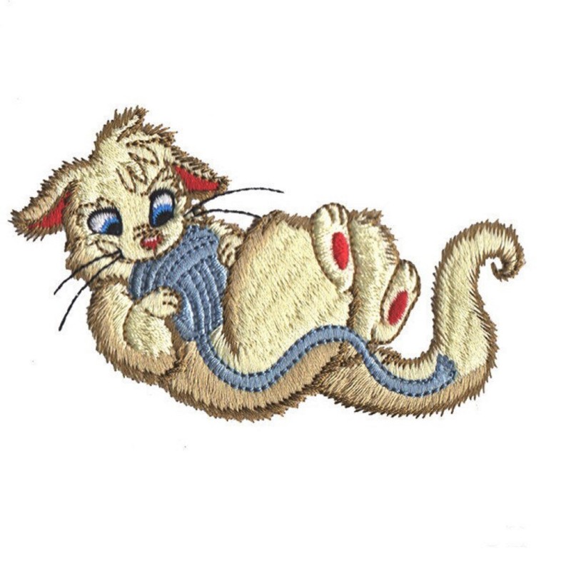 APPLIQUE TISSU THERMOCOLLANT : chat 10*5cm (30) 