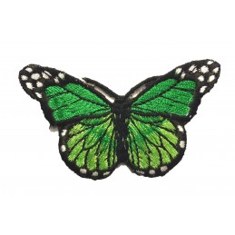 APPLIQUE TISSU THERMOCOLLANT : papillon vert 7*4cm 