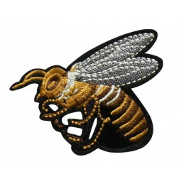APPLIQUE TISSU THERMOCOLLANT : abeille 6*6cm (02) 