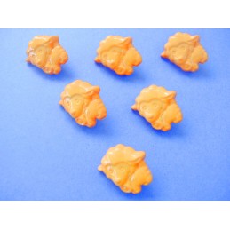 LOT 6 BOUTONS : mouton orange 16mm 