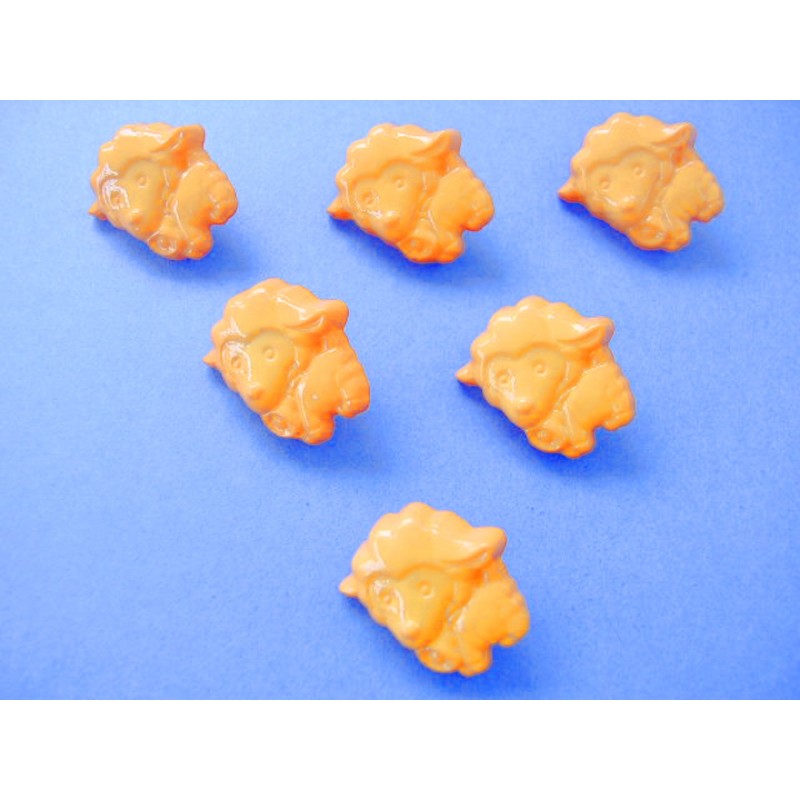 LOT 6 BOUTONS : mouton orange 16mm 