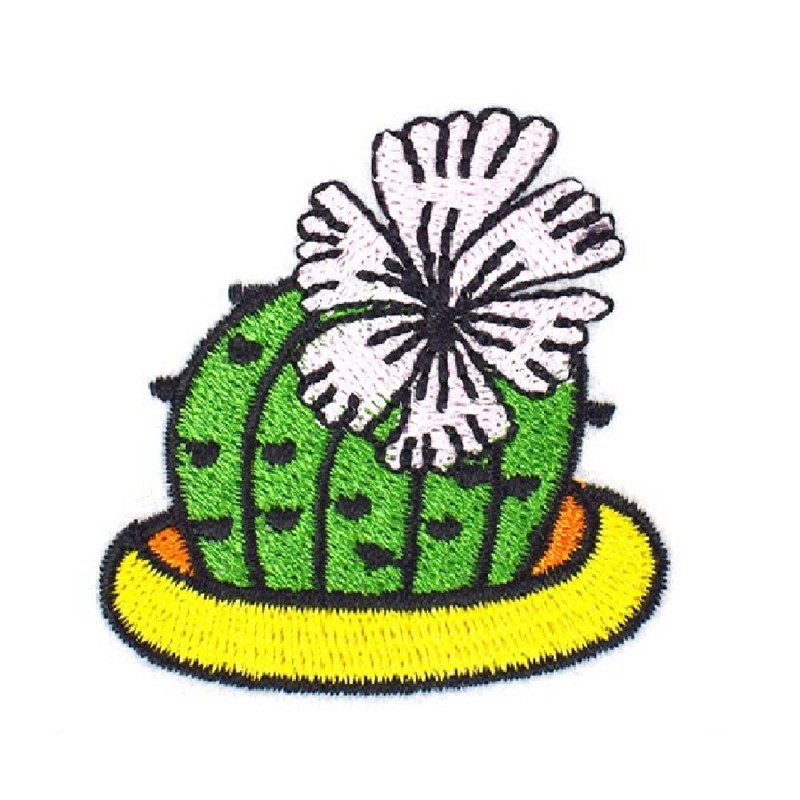 APPLIQUE TISSU THERMOCOLLANT : cactus 5*5cm (03) 