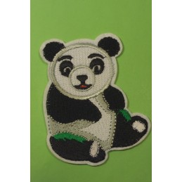 APPLIQUE TISSU THERMOCOLLANT : panda et son bébé 180 x180mm 