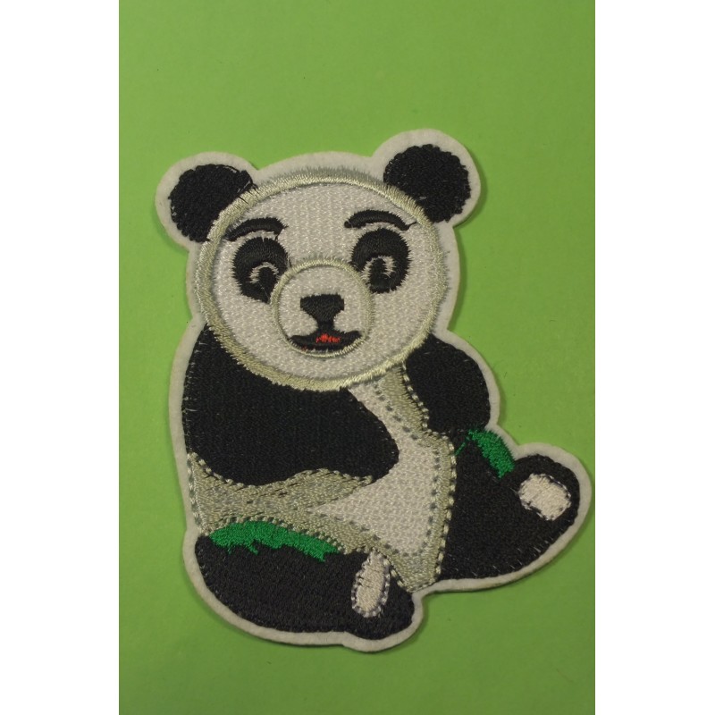 APPLIQUE TISSU THERMOCOLLANT : panda et son bébé 180 x180mm 