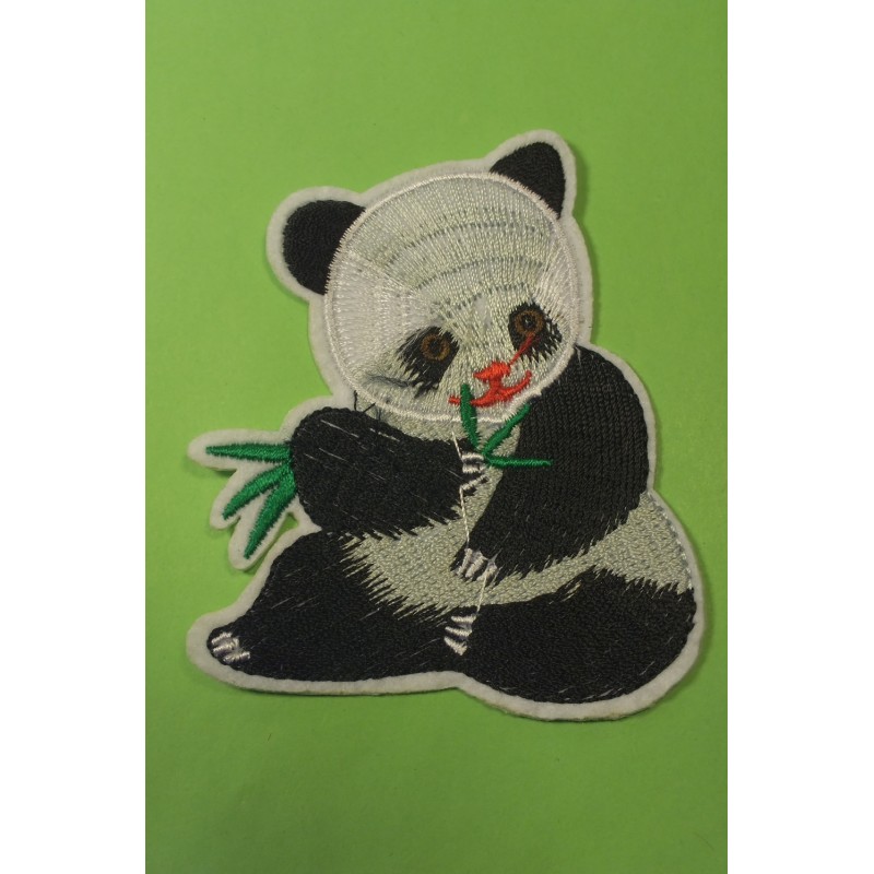 APPLIQUE TISSU THERMOCOLLANT : panda 8*7cm (02) 