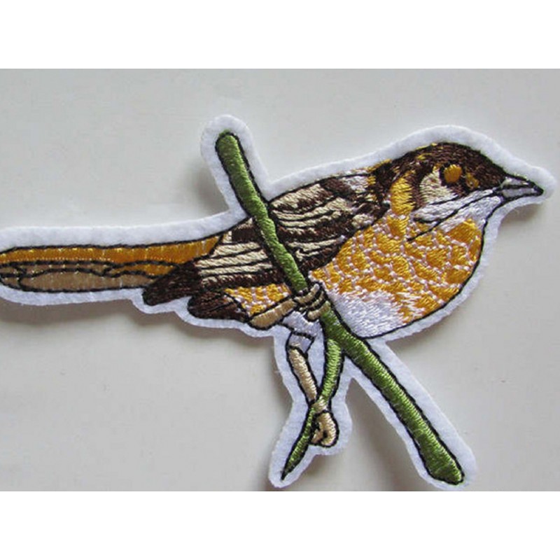 APPLIQUE TISSU THERMOCOLLANT : oiseau 9*6cm (04) 