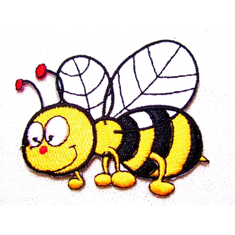 APPLIQUE TISSU THERMOCOLLANT : abeille 7*6cm (01) 