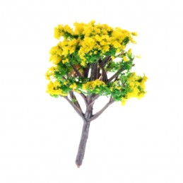 MINIATURE SYNTHETIQUE : arbre jaune/vert hauteur 6cm (06) 