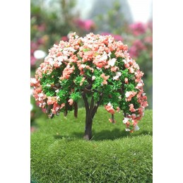 MINIATURE SYNTHETIQUE : arbre rose/vert hauteur 6cm (22) 