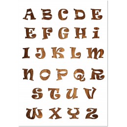 Pochoir A4 en plastique Mylar Alphabet lettre typo Charlemagne 15 mm 