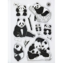 13 tampons silicone famille Panda 