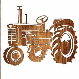 Pochoir 21 x 21 cm en plastique Mylar vieux tracteur  