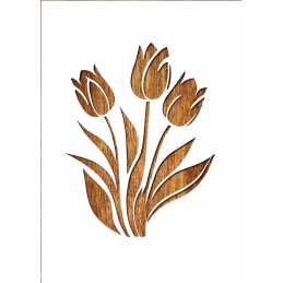 Pochoir A4  21 x 29,7 cm en plastique Mylar Bouquet de tulipes stylisées 