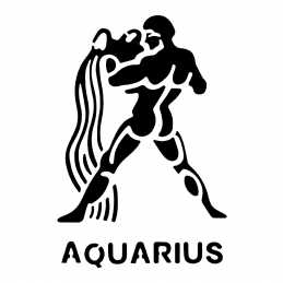 POCHOIR PLASTIQUE 15*15cm : signe astrologique Verseau (Aquarius) 