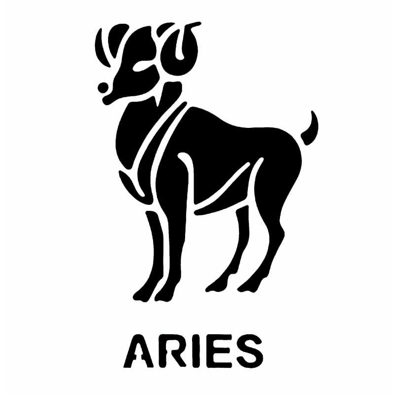 POCHOIR PLASTIQUE 15*15cm : signe astrologique Bélier (Aries) 