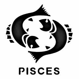 POCHOIR PLASTIQUE 15*15cm : signe astrologique Poisson (Pisces) 