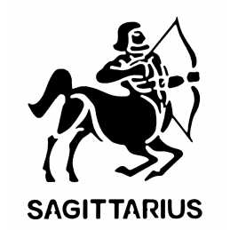 POCHOIR PLASTIQUE 15*15cm : signe astrologique Sagitaire (Sagittarius) 