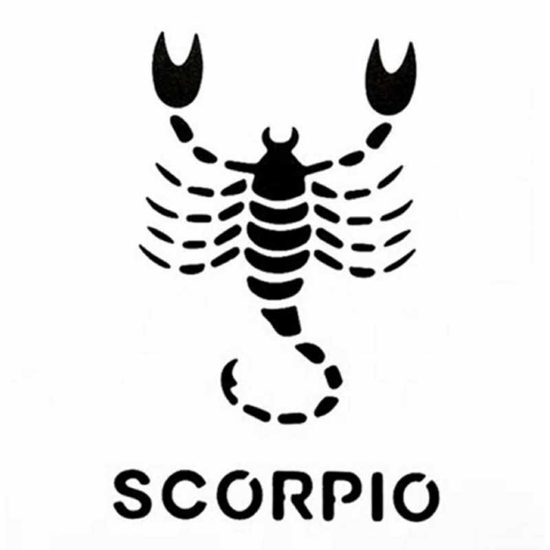 POCHOIR PLASTIQUE 15*15cm : signe astrologique Scorpion (Scorpio) 