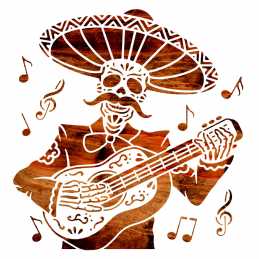 POCHOIR PLASTIQUE 30*30cm : mexicain musicien 